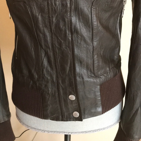 TRF Leather Bomber Jacket - Picture 3 of 3